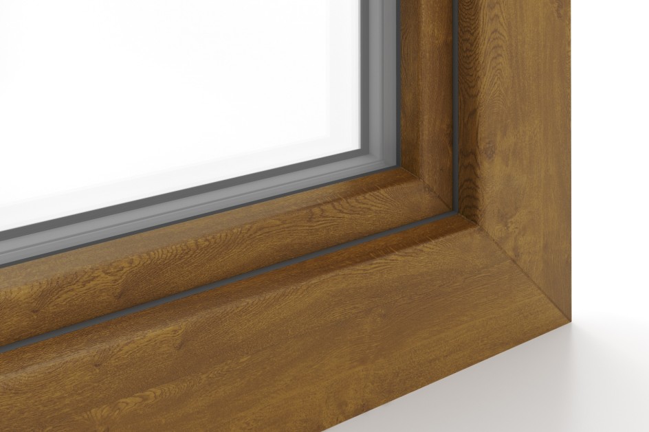 Window profiles with a wood finish