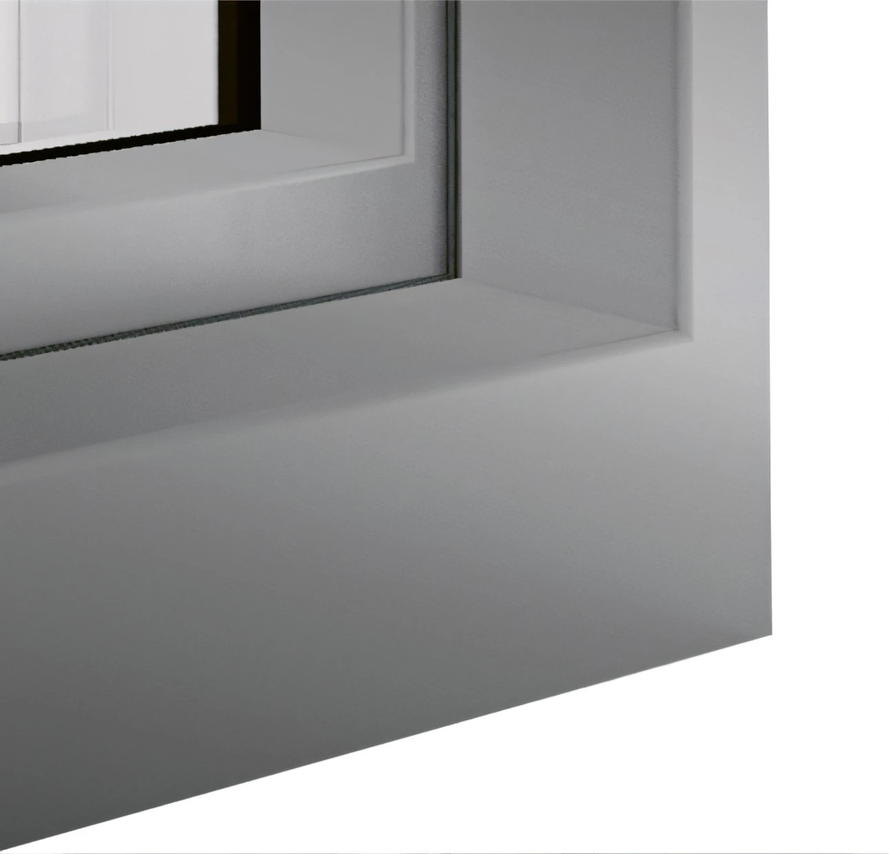 Detailansicht sim fenster 85 klassik mit Aluminiumvorsatzschale aluskin