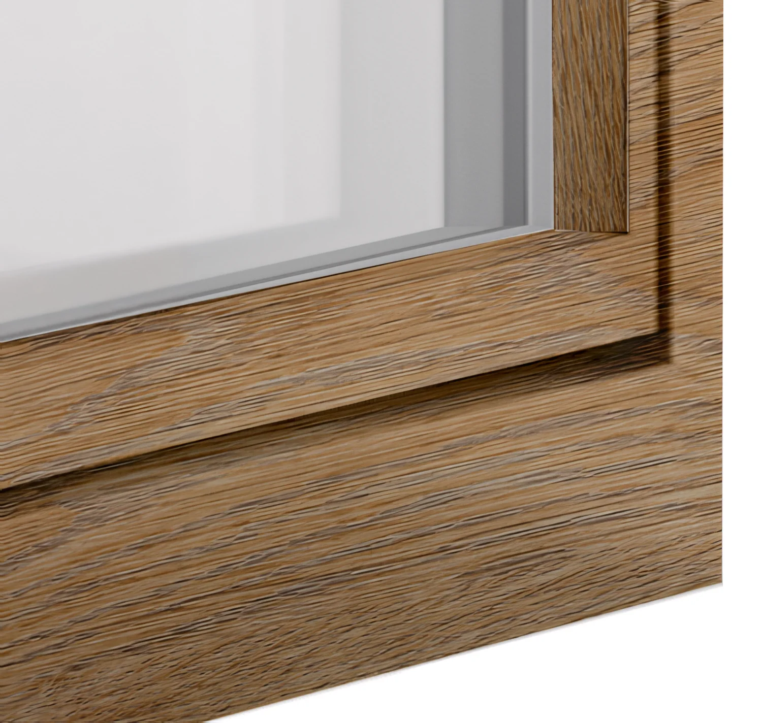 Detailansicht sim fenster 85 klassik mit woodec Dekor