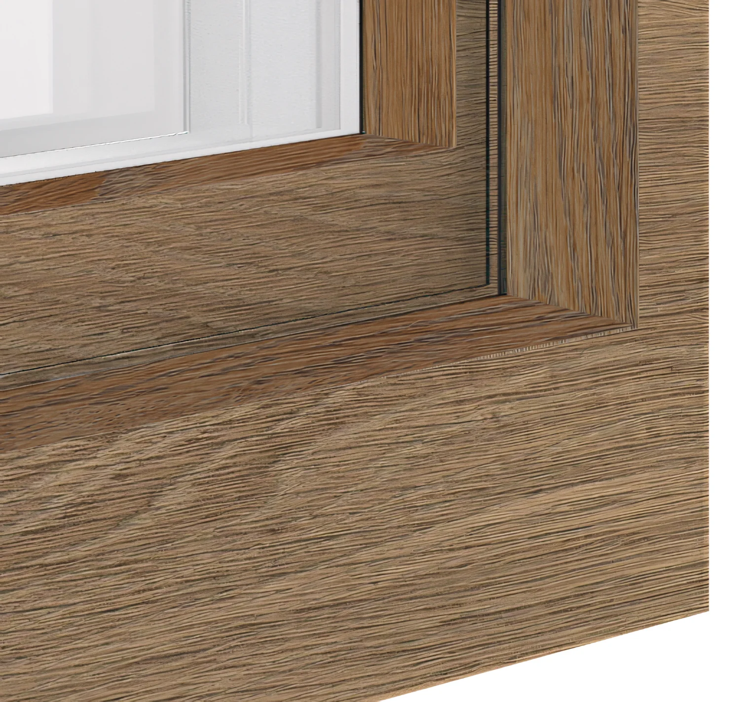 Detail Fenster neo klassik mit woodec Dekor